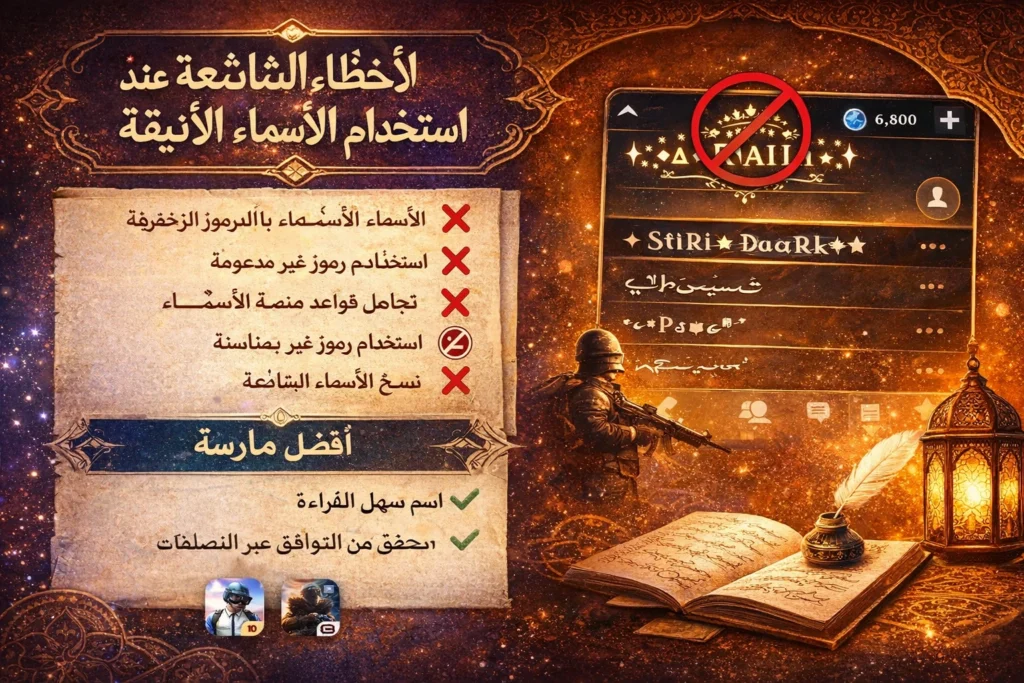الأخطاء الشائعة